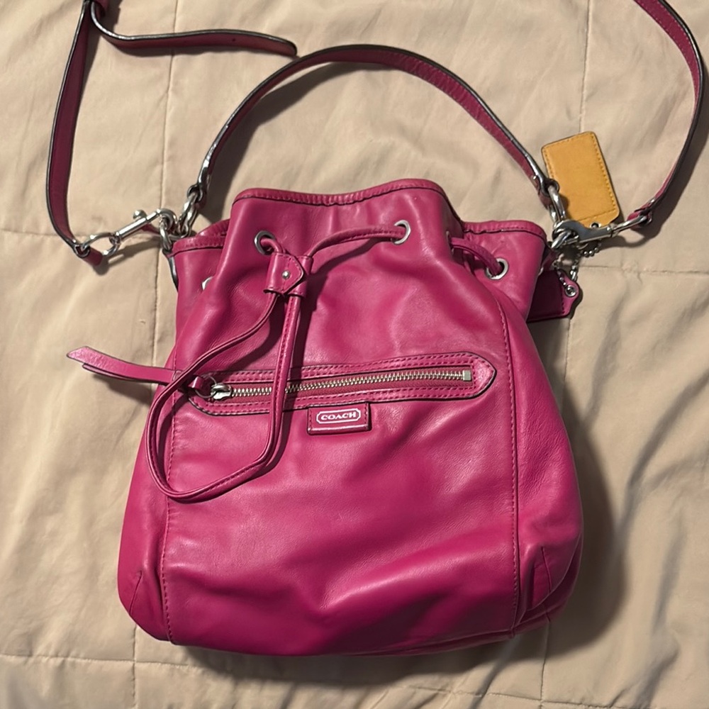 Coach Pink Shoulder Bag with Adjustable Strap